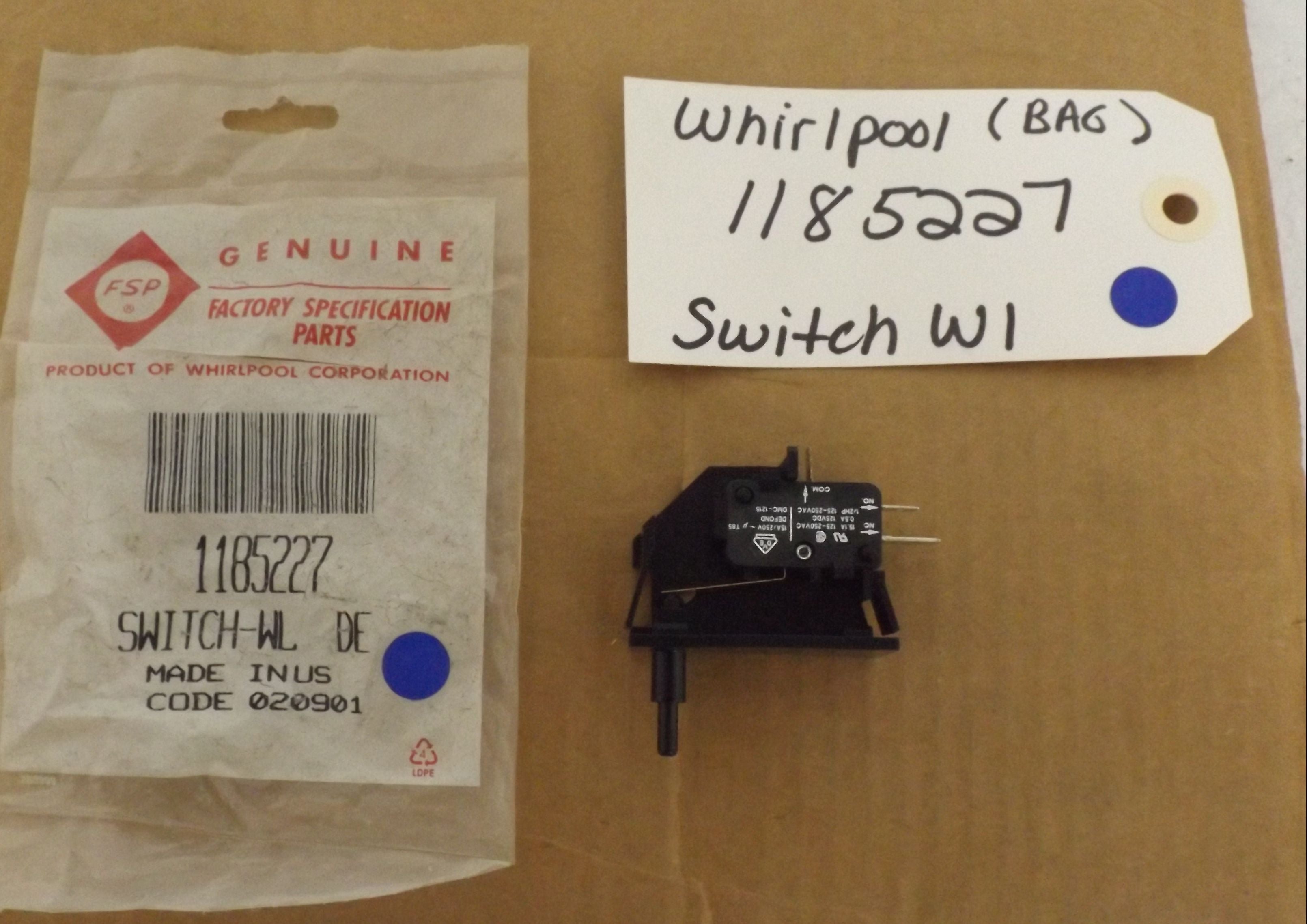Whirlpool Refrigerator 1185227 Switch-Wl Whirlpool Refrigerator 1185227 Switch-Wl